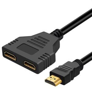 전문 HDMI 어댑터 케이블 1 수-듀얼 2 웨이 암 4K 3D Y 스플리터 노트북 TV 모니터 1080P 인 출력 PC용