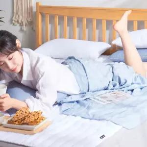 시원한 홑이불 여름침구 인견필 블루DQ_냉장고이불