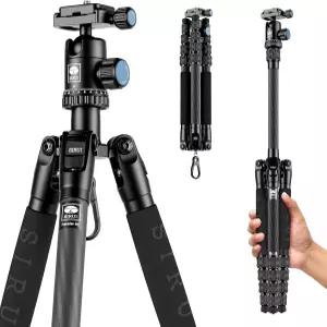 Sirui 컴팩트 트래블러 5C 삼각대 54.3인치 카메라용 경량 카본 파이버 트래블 Arca Swiss 퀵 릴리스