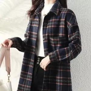 [하프클럽/]가을 여성체크셔츠 기모 롱셔츠 데일리 여성남방