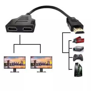 전문 HDMI 어댑터 케이블 1 수-듀얼 HDMI 2 웨이 암 4K 3D Y 스플리터 케이블 노트북 TV 모니터 1080P 1 인