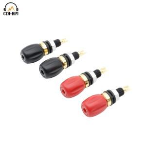 4개입 EIZZ 금도금 구리 스피커  바인딩 포스트 터미널 PTFE 여성형 바나나 잭 HIFI 오디오 DIY 앰프