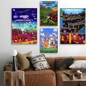 Minecraft 그림 서예 예술 장식 시네마 아트 포스터 홈 벽 프레임리스