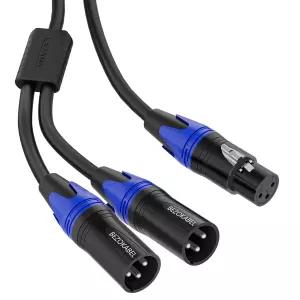 BEZOKABEL XLR 스플리터 Y 케이블 암컷-듀얼 수컷 3.3피트 밸런스 마이크 3핀
