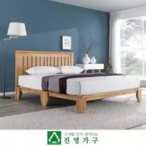 [진영가구] 보이체 오크 퀸침대-평상형(매트제외)