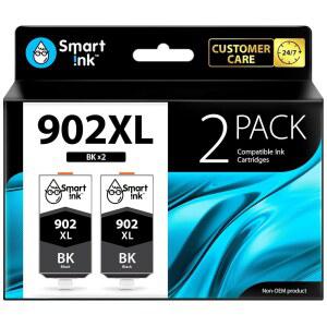 hp호환 902XL용 스마트 잉크 호환 카트리지 교체용 902 XL (블랙 2개 콤보 팩) - OFFICEJET PRO 6978 6968 6970 6975 6960 및 6962 6958 6950 6954 6951 6956 6961 6963 6964 6966과 함께 사용 가능