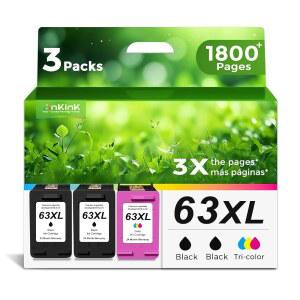 ANKINK 63XL INK CARTRIDGE REPLACEMENT FOR hp호환 63 XL BLACK COLOR COMBO 3PACK | FIT HP63 HP63XL 3830 4650 4652 4655 5200 5252 5255 5258 4520 4512 1112 2132 3630 3632 3631 2130 4510 4654 PRINTERS