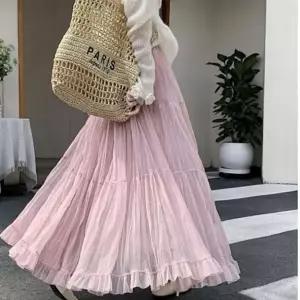 여성 여름 플로링 롱스커트 긴치마 외출 데일리룩 밴딩 치마