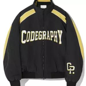 코드그라피 CODEGRAPHY CGP 레이싱 배색 나일론 점퍼_블랙 CBCFUJP043BK