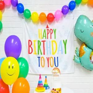 미루샵 파티생일장식 해피벌스데이 배너 생일배경천 감성패브릭포스터 감성현수막