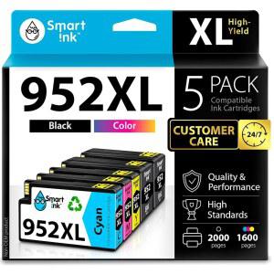 hp호환 OFFICEJET PRO 8710 7740 8720 8715 8210 8703 8702 프린터와 호환되는 HP952XL 952 XL 2 블랙 및 시안/마젠타/옐로우(5종 콤보 팩) 스마트 잉크 호환 카트리지 교체용