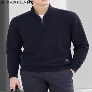 BY 파크랜드 네이비 골지 집업 터틀 밑단시보리 티셔츠SH