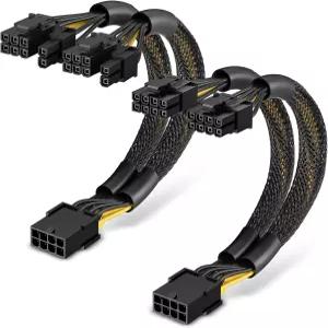 JD 3팩 PCIe 8핀듀얼 전원 어댑터 케이블 9인치