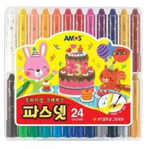 아모스 파스넷 24색 크레용 미술용품