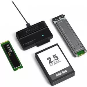 ICY DOCK EZAdapter MB104U1SMB R1 USB 3.2 Gen 2 TypeC to 2.5인치 SATA SSD/HDD 및 M.2 NVMe/SATA 어댑터