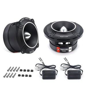 RECOIL TW250 고압축 카 불릿 슈퍼 트위터 400W 맥스 페어 4옴 | 1인치 고온 카프톤 보이스 코일 알루미늄 프레임 및 다이어프램