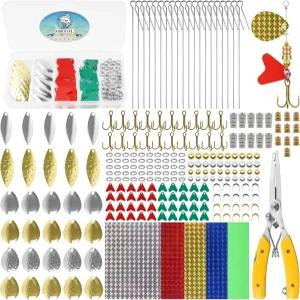 낚시 루어 제작 키트 246개 DIY 스피너 용품 인라인 스피너베이트와 플라이어 포함 남성을 위한 민물 배스