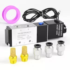 TAILONZ 12V DC 4V210-08 솔레노이드 밸브 1/4인치 NPT 5방향 2포지션
