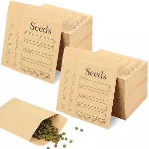 156피스 씨앗 봉투 8 x 12cm(3.15 치) 크래프트 자체 밀봉 보관 미니 꽃 채소용