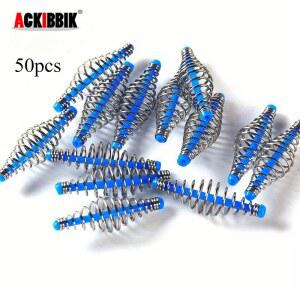 개불미끼 Ackibbik 50pcs 잉어 낚시 케이지 피더 스프링 미끼 홀더 리그 액세서리