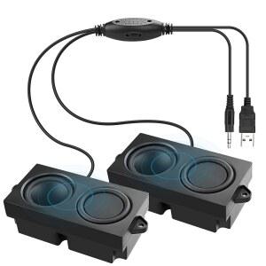 MEIRIYFA 데스크톱 PC 노트북 미니 PC용 컴퓨터 스피커 USB 전원 공급 3.5MM AUX 잭 입력 및 볼륨 조절 기능 태블릿용 하이파이 스테레오 PC 스피커 (블랙 1.2M)
