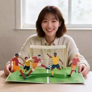 축구 카드 생일 축하 메시지 편지 기념일 서프라이즈 선물용 팝업