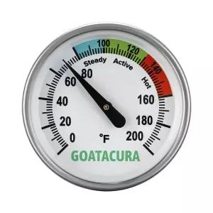 퇴비 토양 온도계 304 스테인리스 케이스 탐 다이얼 40.6cm 스템 0-200°C 3구역