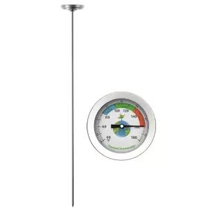 스테인리스 텃밭 퇴비 토양 온도계 50cm 40-180 섭씨 화씨 겸용 휴대용