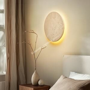 천연석 침실 머리맡 LED 벽 Sconce Wabi-Sabi 노란색 Travertine 조명 복도 통로 계단 홈 Deocr 램프