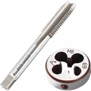 M8 x 1.25 메트릭 나사 탭 및 다이 세트 1.25mm 고속강 기계 오른손용