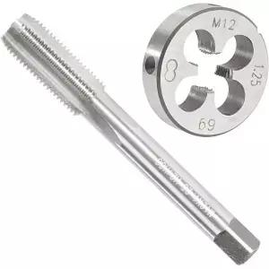 아세틸 M12X1.25 머신 탭 및 다이 세트 오른손용 M12 x 1.25 HSS 스레드 합금 공구강 원형 나사산 제작