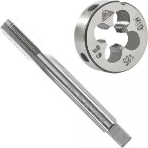 아세틸 M10X1.25 머신 탭 및 다이 세트 오른손용 M10 x 1.25 HSS 스레드 합금 공구강 원형 나사산 제작