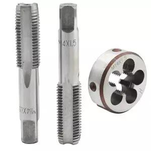 나사 볼트 수리를 위한 M14 X 1.5mm 탭 및 다이 세트 탭핑 DIY 도구 고속강 미터법 오른손 라운드
