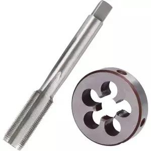 M14x2.0mm HSS 메트릭 탭 및 다이 세트 스레드 라운드 오른손잡이용 테이퍼 실버 톤 2개