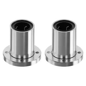 Skweawert 2PCS LMF20UU 원형 플랜지 리니어 볼 베어링 20mm 내경 외경 길이 CNC 및 3D 프린터용 양면 고무
