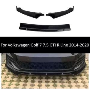 폭스바겐 골프 7 7.5 GTI R 라인 R 2014-용 3PCS 맥스 스타일 프론트 범퍼 립 스플리터 외부 튜닝 바디 키
