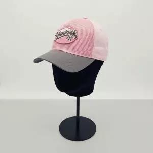 MLB 키즈 스트릿 원형 와펜 메쉬캡 뉴욕양키스 MG.PINK COP 7ACPB0463 50PKM