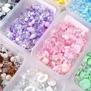 비즈 공예 재료 비즈 만들기 악세사리 목걸이 알록달록 플라스틱 구슬 하트 공예용
