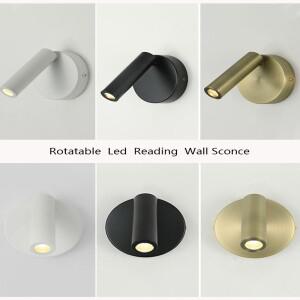 조정 가능 LED 벽 Sconce 호텔 침실 연구 회전 미니 소형 소형 3W 스포트라이트 AC 90~240V  침대 옆 독서