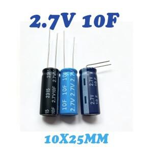 (2개) 2.7V 10F 벤트 리드 10X25MM 커패시터 DIP 새 제품 호환