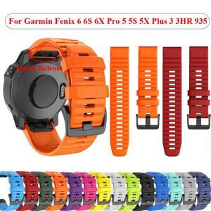 20 22 26mm 스마트 시계 밴드 실리콘 스트랩 Garmin Fenix 7S 7 7X 6 6S 6X Pro 5X 5 5S 3 3HR 935 퀵 릴