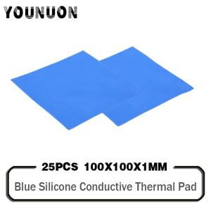 25 조각 100x100x1mm 실리콘 열 패드 CPU 가스켓 노트북 컴퓨터 그래픽 카드 방열