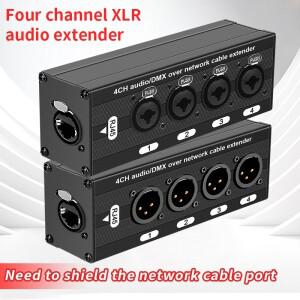 네트워크 케이블 확장기 DMX512 신호 수 + 암 4 채널 3 핀 XLR 또는 6.3mm 오디오 및 DMX 듀얼
