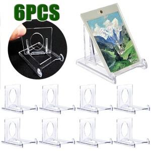 1/6pcs 미니 소형 조정 가능 아크릴 플레이트 스탠드 디스플레이 홀더 플라스틱 지우기 이젤 데스크탑 그림