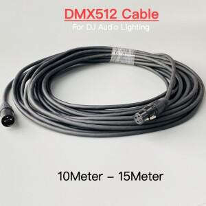 10m 15m DMX 케이블 3핀 XLR 커넥터 포일 쉴드 DMX512 신호 전송 라인 (오디오 무대 조명 콘솔 무빙 헤드용