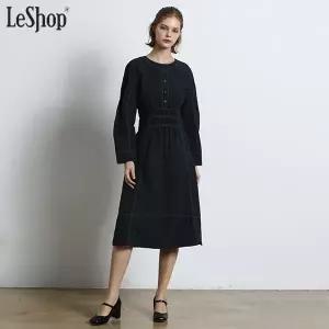 [르샵(LeShop)] 허리스트링 소매자수 원피스 (택가격 259000원)