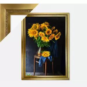 1000피스퍼즐 해바라기화병+그레이스골드 액자세트