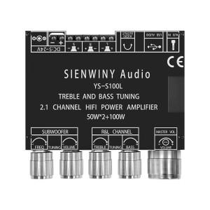 YS-S100L 2.1 서브우퍼 앰프 보드 3 채널 CS8673E 블루투스 5.1 DIY 홈 오디오 스테레오 50W x 2 + 100W