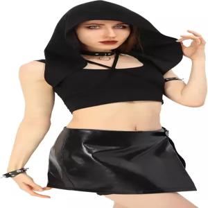 쿠인 중세풍 인조 스웨이드 카울 후드 고딕 스팀펑크 케이프 르네상스 의상