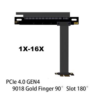 PCIe 4.0 X1 - 라이저 케이블 WiFi 카드 M.2 어댑터 SSD Firewire USB 사운드 카드용 듀얼 직각 Gen4 1x